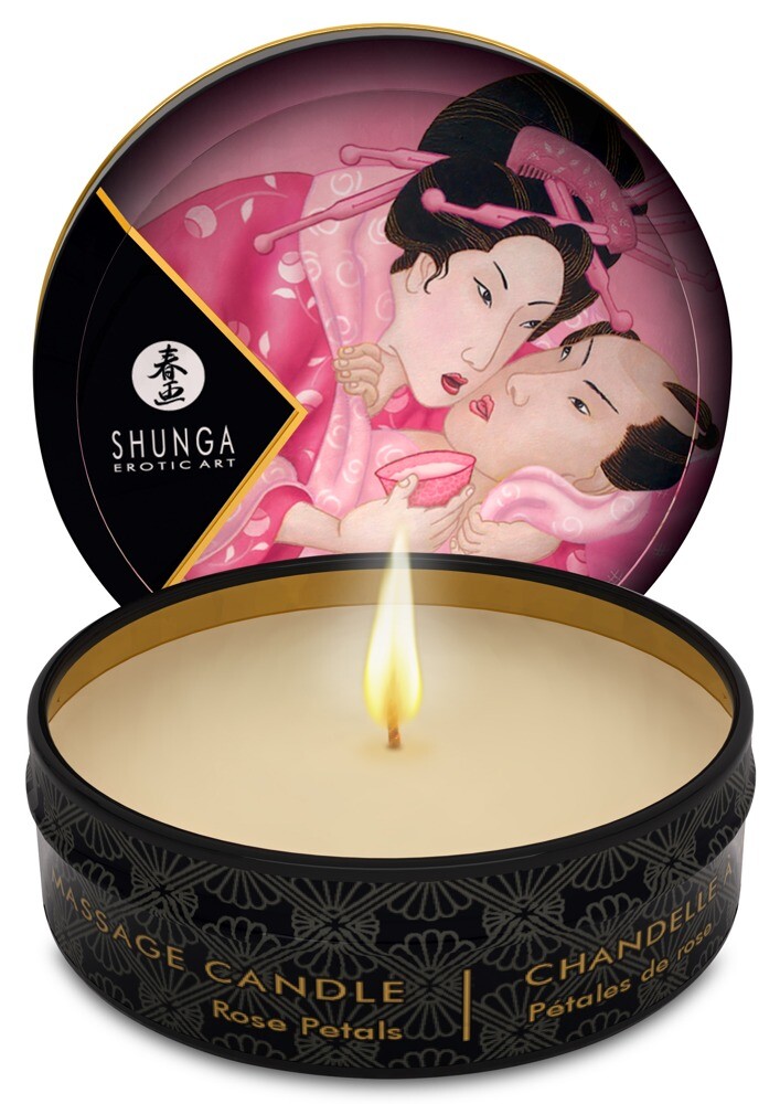 Candela da Masaggio Aphrodisia Mini Massage Candle profumo di rosa oli naturali