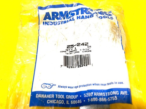 ARMSTRONG TOOLS 1-5/16" USA 12-POINT LONG CHROME COMBINATION WRENCH 25-242 NEW - Picture 2 of 11
