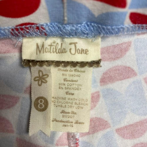 Matilda Jane Kids Girls Blue Red White Geo Ruffle Hem Pull On Stretch Shorties 8 - Picture 4 of 5
