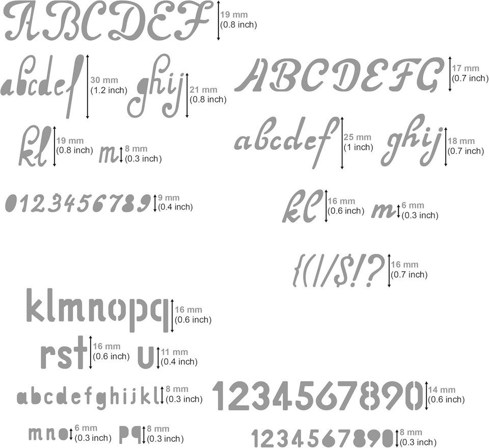 Metal Stencils Pyrography Wood Burning kit 3PCS Templates Letters