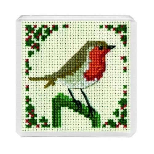 Robin Fridge Magnet Cross Stitch Kit (Textile Heritage)