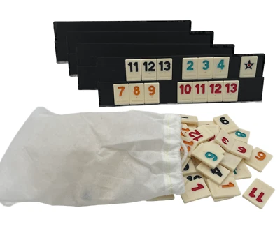 Star-Rummy, oval, curved Rummy, Rommé, Reisespiel aus Kunststoff mit Spielsteine - Bild 1 von 3