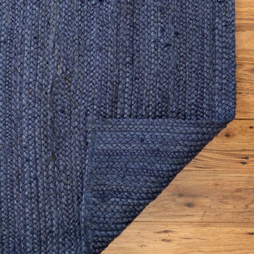 Rug Blue Dye Jute 100% Handmade Rectangle Home Living Room Decor Rustic Look Rug - Picture 6 of 7