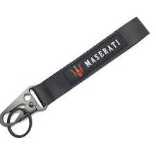 Jdm Maserati Black Racing Keychain Metal Key Ring Hook Strap Lanyard Universal