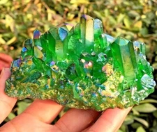 Angel Aura Green Quartz Point Cluster Green Crystal Specimen Minerals Home Decor