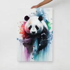Giant Panda Watercolor Art Canvas Print, Watercolor Wall Art Canvas,Animal Print