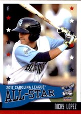 2017 Carolina League All-Stars Choice #20 Nicky Lopez Bollingbrook Illinois Card
