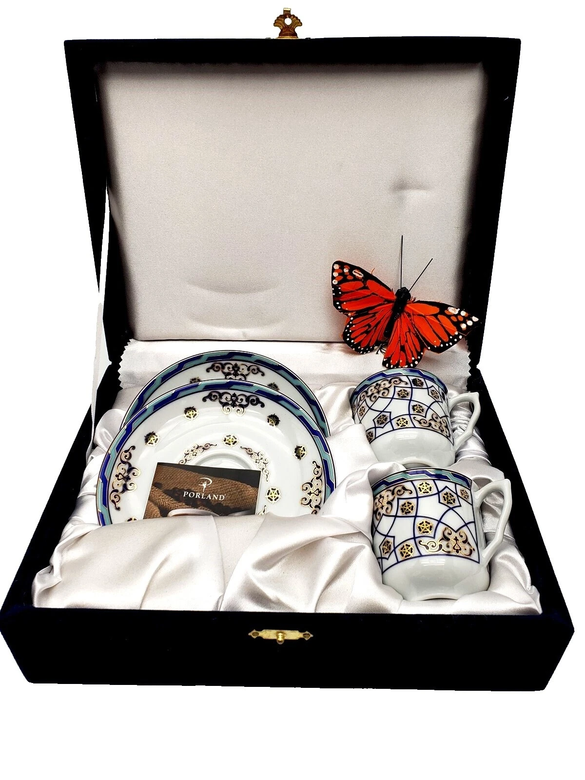 Blanco conjuntos Taza y platillo de café turco