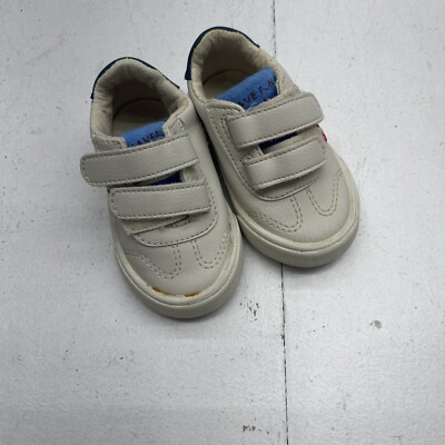 Lefties Beige Blue Red Hook & Loop Sneakers Toddler Size 19