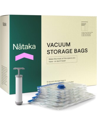 8 GROSSE PLATZSPARENDE VAKUUM AUFBEWAHRUNGSBEUTEL KLEIDUNG BETTWÄSCHE ORGANIZER TASCHE 50x70