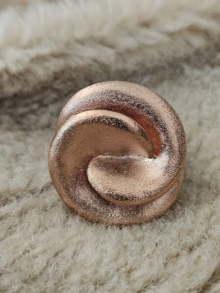 Designer Ring  Messing Größe 17 (53) Rosè Vergoldet & Gebürstet