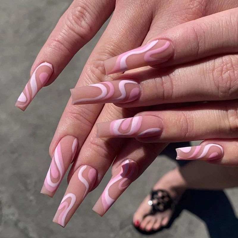 Pink on sale nail designs