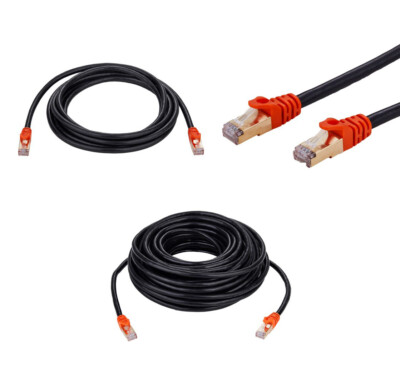 CAT7 Outdoor Waterproof Cable Direct Burial Copper UV Resistant 6FT- 200FT Lot