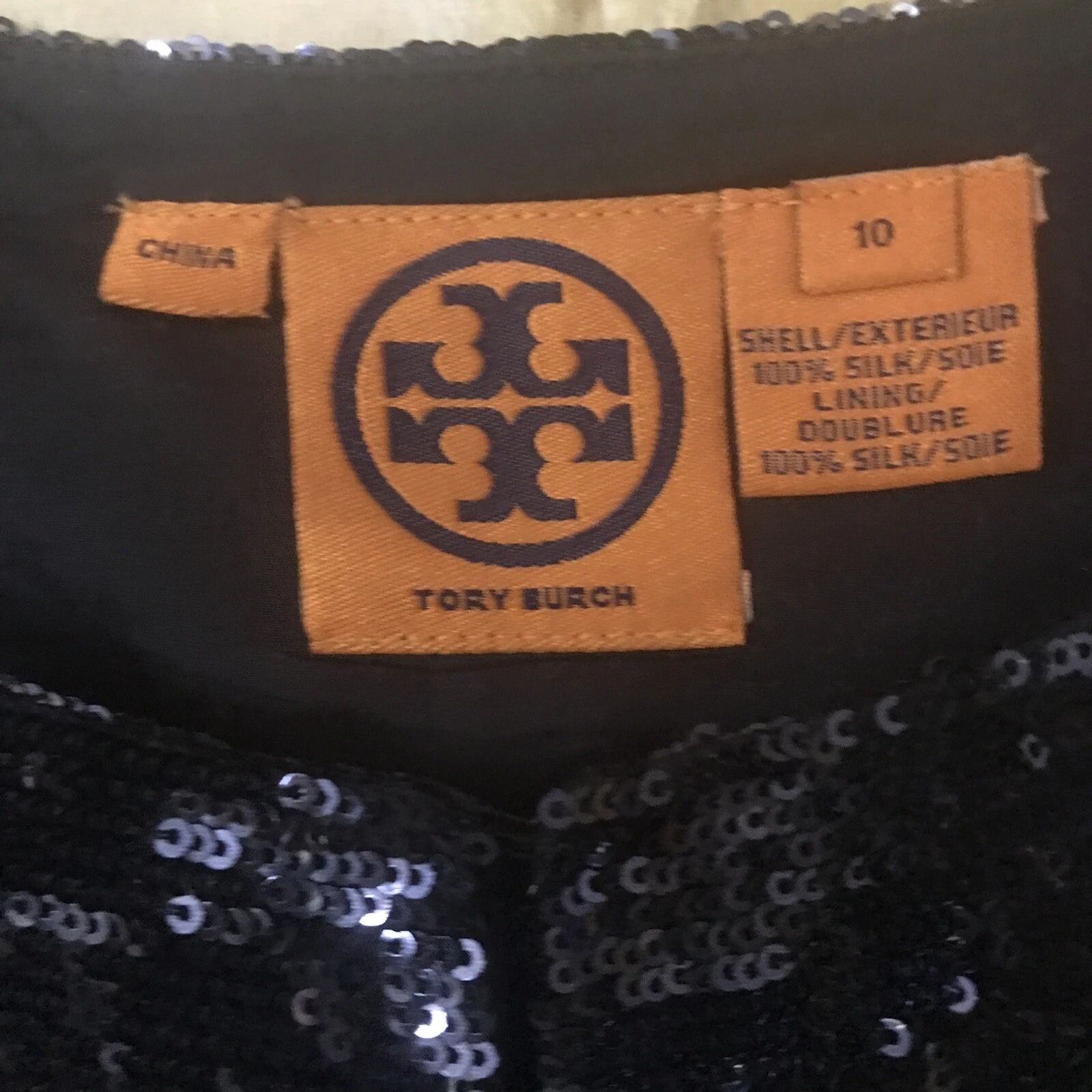 Abito Tory Burch blu navy paillettes festa elegante us intime ottimeioni condi donnaa ta