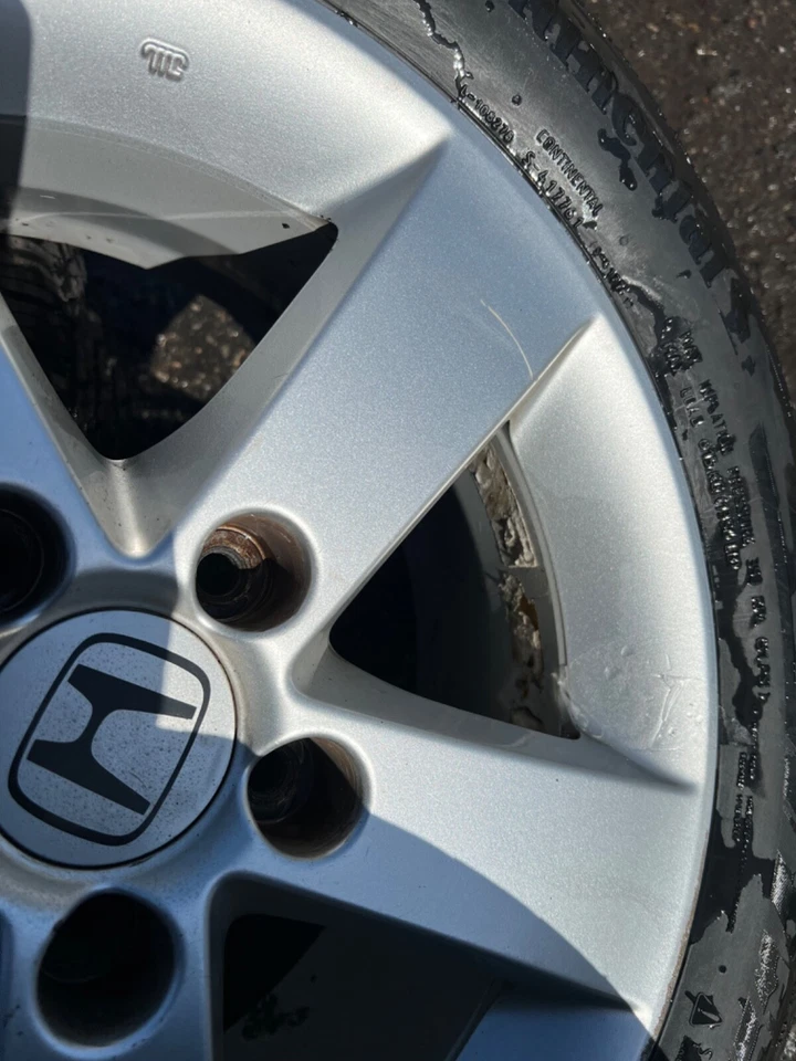 Honda Civic Wheels Rims & New Tires OEM 16"(3) Continental Ecoplus Technology - Image 4 of 4
