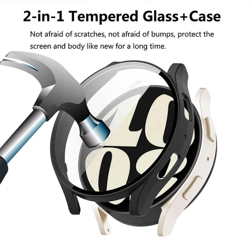 Funda para Samsung Galaxy Watch 6 40mm / 44mm Protector Cristal Carcasa Pantalla Lámina Blindada - Imagen 8 de 22