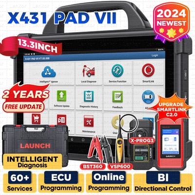 LAUNCH X431 PAD VII Pad7 Pro Car Diagnostic Scanner J2534 Key Programming Coding