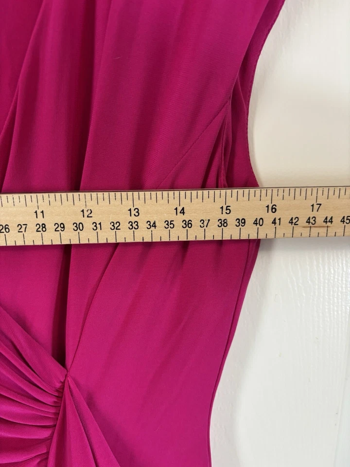 American Living Dress 12 Red Stretch Knit Draped Bodice Figure Flattering Frock - Image 4 of 4