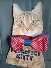 NEW CAT/DOG RED SPOTTY BOW TIE, WITH RED COLLAR.