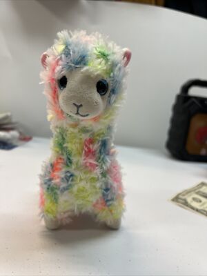 Alpaca Rainbow Llama Beanie Boo Ty Beanie Babies 8” LOLA The