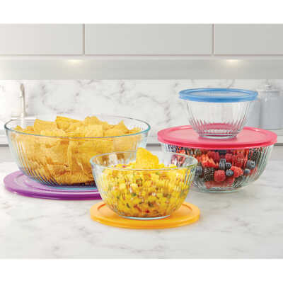 食器 Pyrex sculpted glass mixing bowls Amazon.com: Pyrex 7401 3-Cup Sculpted Glass Mixing Bowls (2
