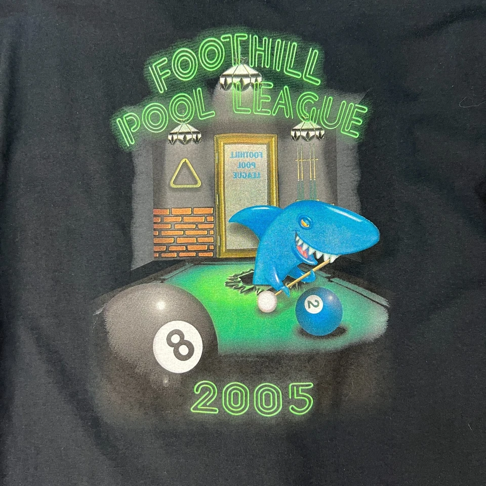 Vintage Foothill Pool League 2005 Shirt Mens L Black Button Up Billiards BIKE - Image 3 of 4