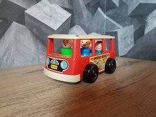 ANCIEN MINI BUS VÉHICULE FISHER-PRICE 1969 LITTLE PEOPLE JOUET VINTAGE 