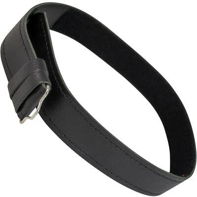 I LUV LTD Boys Kilt Belt Black Leather Plain Easy Adjustable Hook and Loop Scottish Made