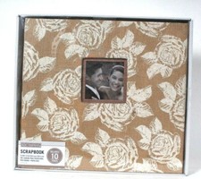K Company 12" X 12" Burlap Floral Scrapbook Includes 10 Pg Post Bound Photo Safe