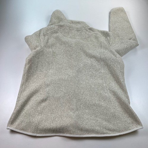 LL Bean Sweater Womens 1X Beige Full Zip Fleece Mock Neck Outdoors Casual - Picture 8 of 8