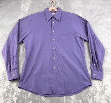Ermenegildo Zegna Dress Shirt Mens 16 Purple Striped Long Sleeve Button Up