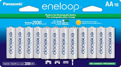 Eneloop AA Rechargeable Batteries 16 Count Long Lasting Solar Charged NiMH