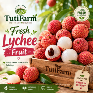 TutiFarm 5LB Fresh Lychee Tropical Fruit Box Lichi Chinensis Leechee Quinep Rare