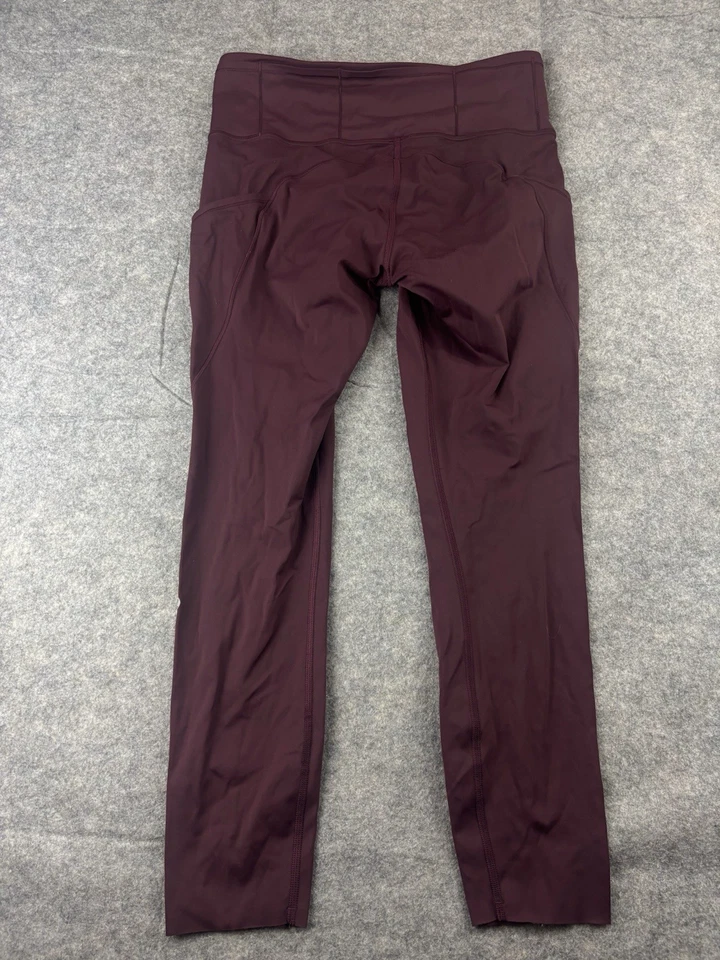 Lululemon Fast Free HR II 27 英寸非参考打底裤勃艮第 8 码口袋跑步 — 第 3/4 张图片