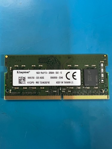 Kingston 16GB SODIMM Laptop Ram Modul 1Rx8 DDR4-3200MHz K1CXP8