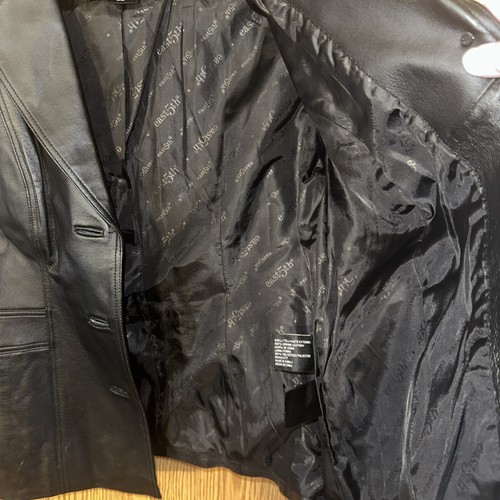 East 5th Womens Black Long Sleeve Notch Lapel Leather Jacket Size Large - Picture 6 of 7