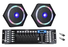 2 Eliminator Lighting Fantasy FX RGBW Effect Lights w/Center Beam DMX Controller