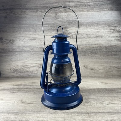 Blue 12'' tall Dietz No. 1 Little Wizard #1 Oil Kerosene Lantern Vintage