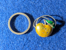 Lotto spilla mela argento 800 + anellino argento 925 vintage 6g