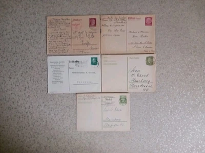 Allemagne Lot De 5 Entiers Postaux Sur Carte Postale. - Photo 1/2