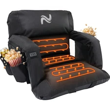 NAIZEA Wide Heated Stadium Seat for Bleachers w/Back Support 5" T Cushion Seats