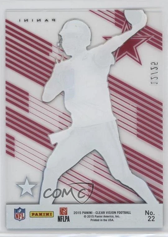 2015 Panini Clear Vision Red /25 Tony Romo #22 - Image 2 of 2