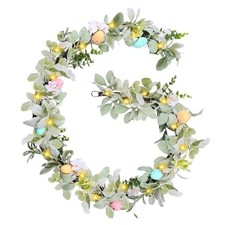 6FT Lighted Easter Garland,Easter Egg Garland Decorations with 20 LED Style B