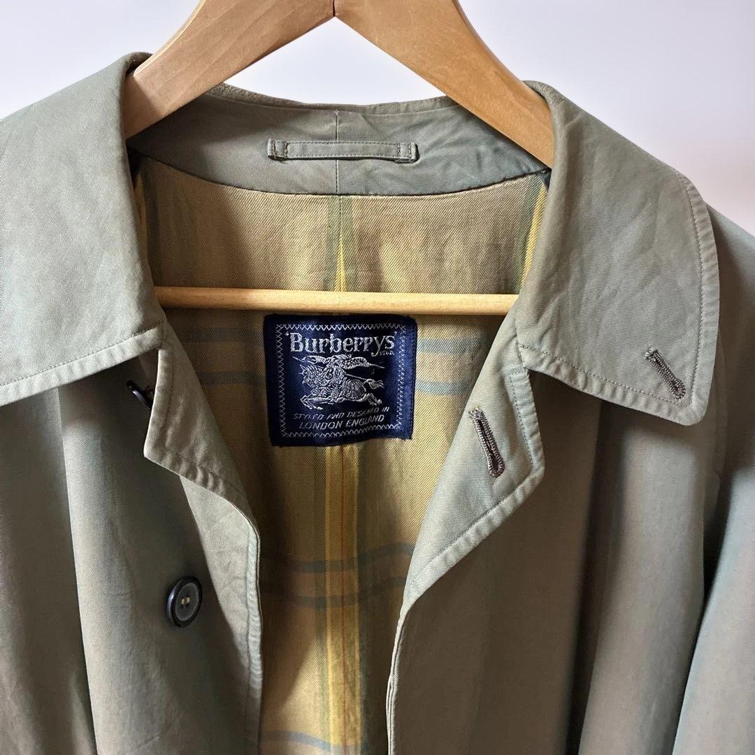 Burberry's Men's Olive Green Trench Coat, Size Small thumbnail 3