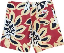 Vintage 80s Original Jams Surf Line Hawaii Board Shorts, Small, Floral Print USA