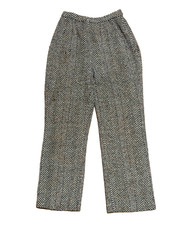 VINTAGE BROWN TWEED HERRINGBONE PANTS, WAIST 24, RISE 12, IS 25