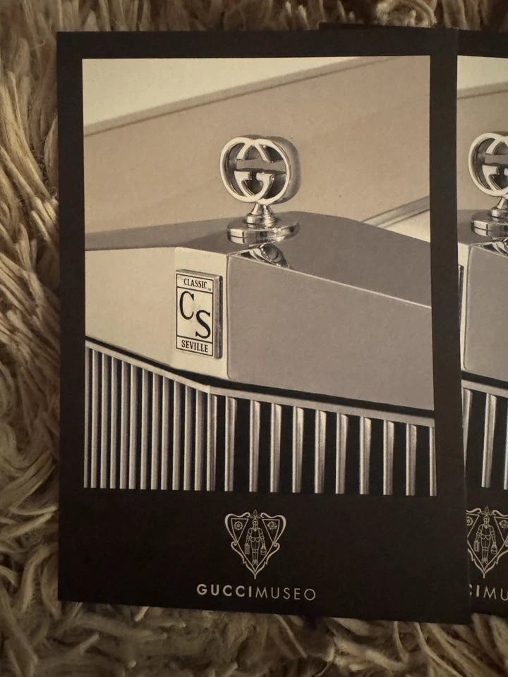 GUCCI - Juego de 3 tarjetas de notas vintage Gucci Front Car Grill del Museo Gucci Foto 2 de 4