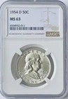 1954-D Franklin Half Dollar Silver Coin NGC MS63
