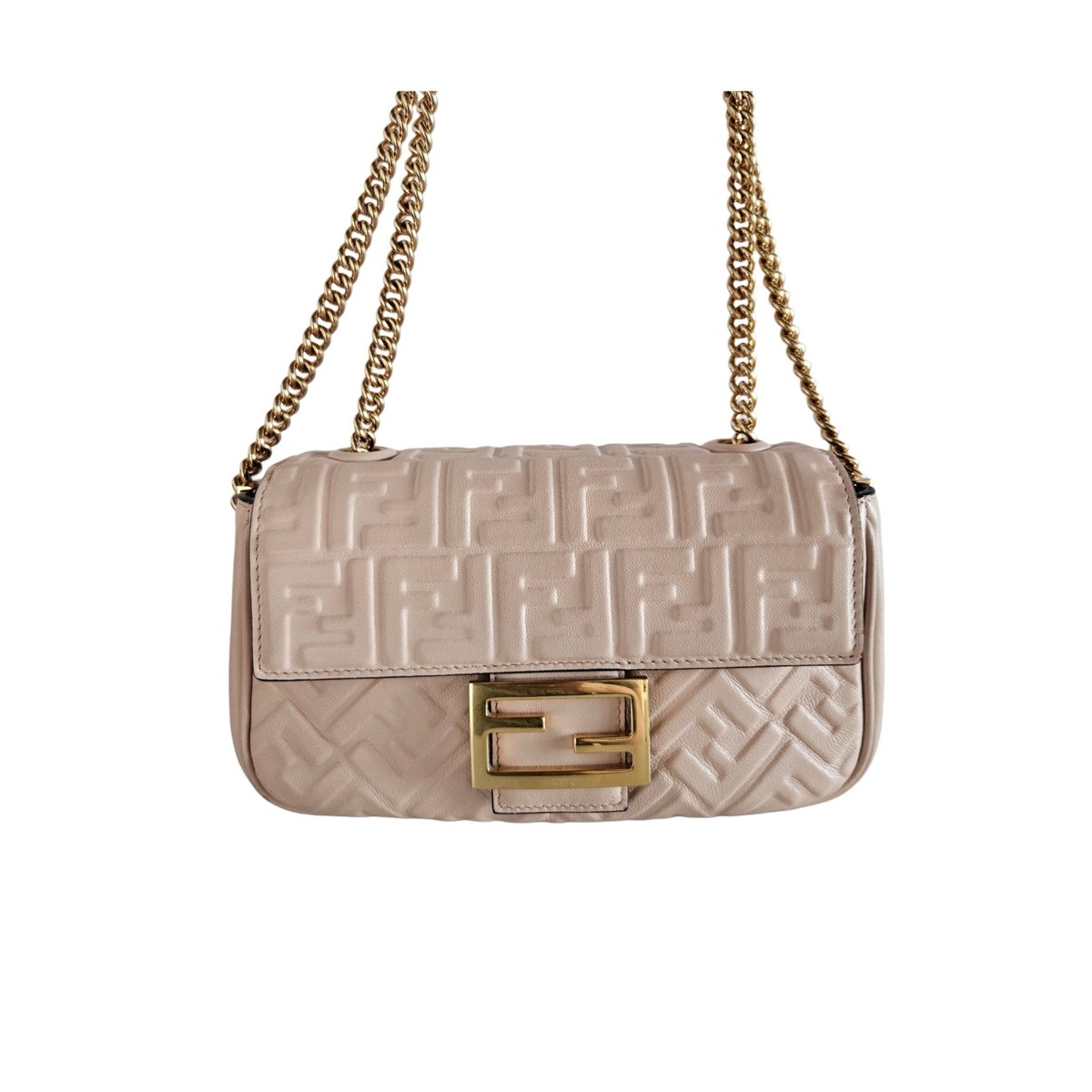 Fendi ショルダーバッグ ベージュ Fendi Light Pink Embossed Baguette Chain Shoulder Woman Bag | eBay