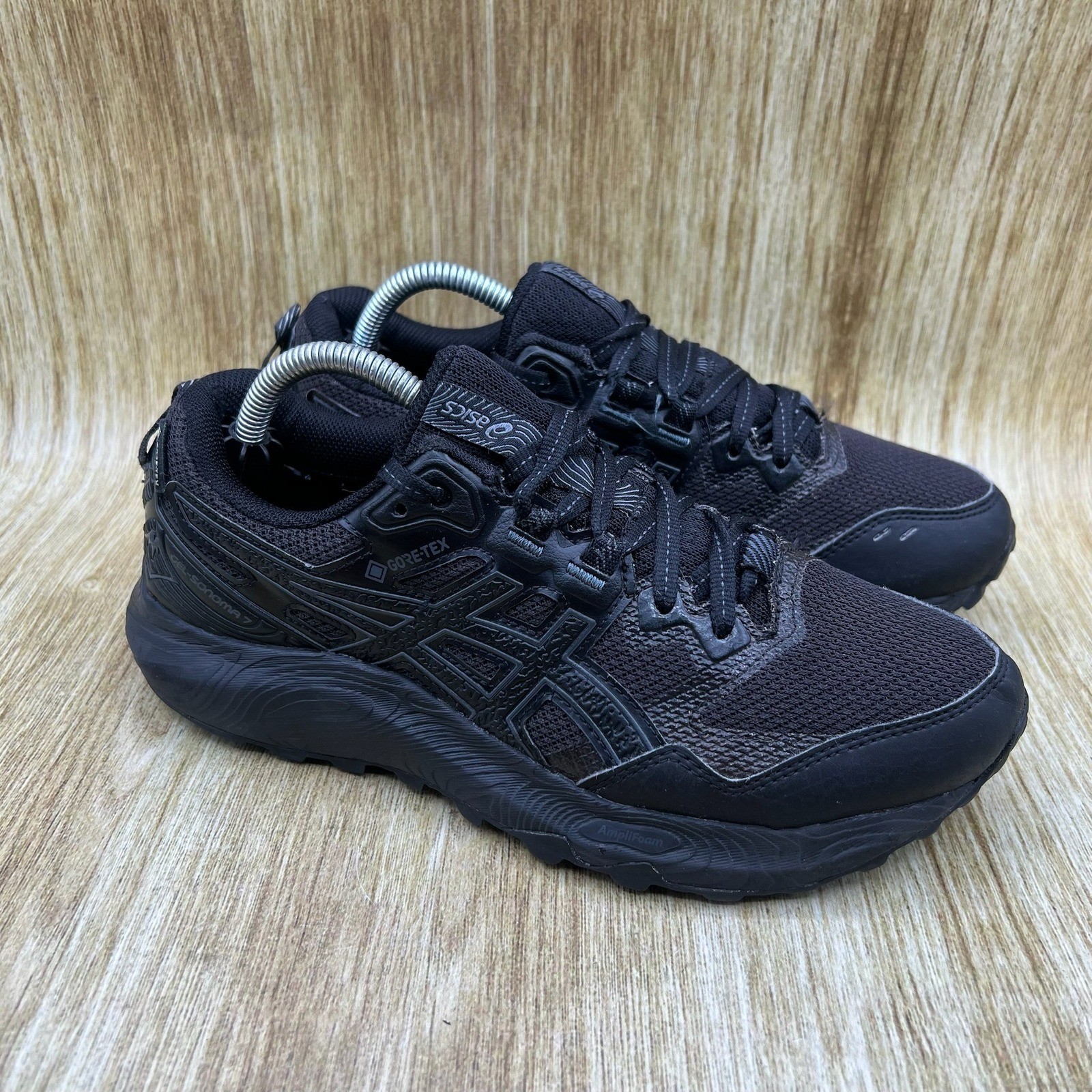 ASICS Gel-Sonoma 7 GTX Women's Size 6.5 Black Trail Running Shoes 1012B414